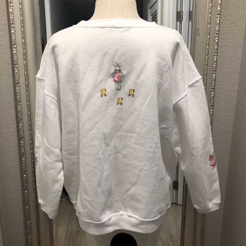 VTG EASTER BUNNY RABBIT & DUCK CREWNECK SWEATSHIRT - Picture 3 of 6